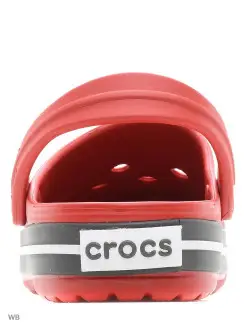 Сабо детские Crocband Clog CROCS. Цвет красный, серый. Вид 4.