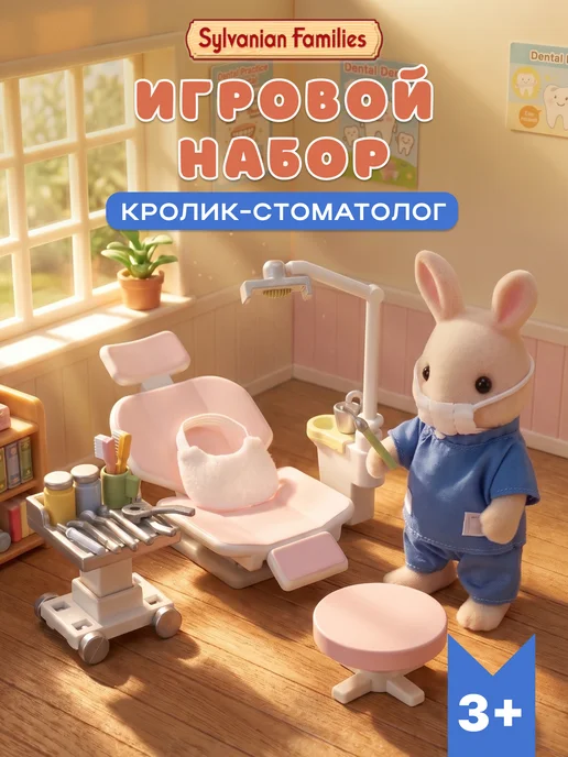 Sylvanian Families Игровой набор доктора "Кролик-стоматолог", бежевый