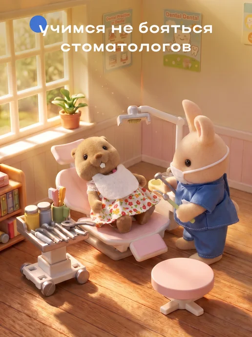Sylvanian Families Игровой набор доктора "Кролик-стоматолог", бежевый, фото 4