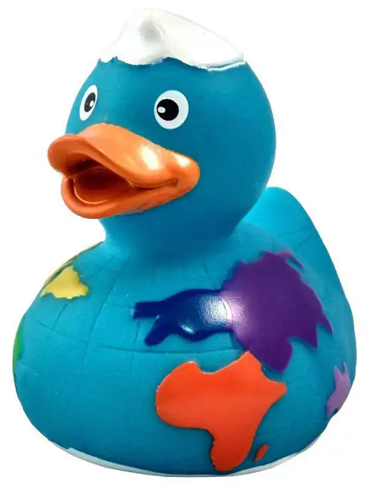 Funny Ducks Игрушка для ванной, сувенир Уточка глобус 1617, голубой, фото 2