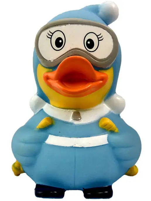Funny Ducks Игрушка для ванной, сувенир Уточка лыжница в голубом, голубой, фото 4