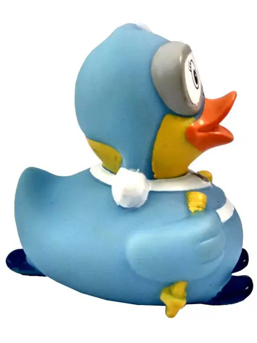 Funny Ducks Игрушка для ванной, сувенир Уточка лыжница в голубом, голубой, фото 6