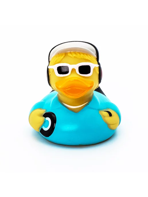 Funny Ducks Игрушка для ванной Уточка диджей, голубой, фото 2