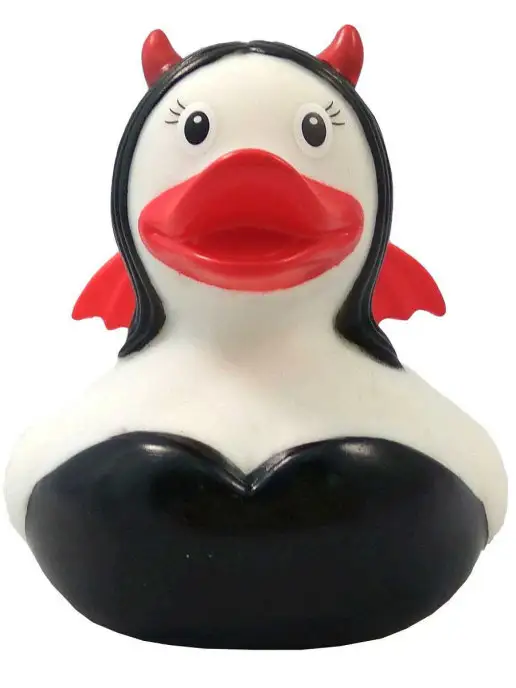 Funny Ducks Игрушка для ванной, сувенир Уточка дьяволица, черный, фото 4