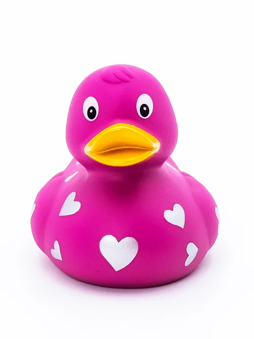 Funny Ducks Уточка розовая в сердечках, розовый, фото 2