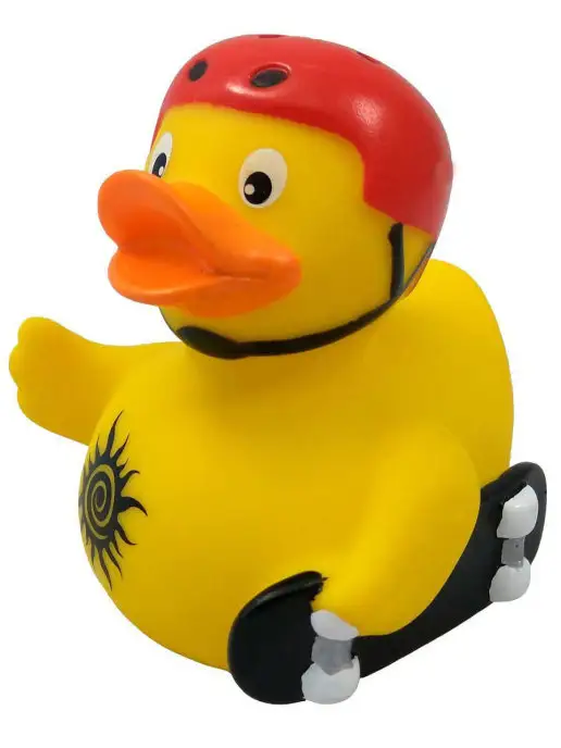 Funny Ducks Игрушка для ванной Уточка Скейтбордер, желтый, фото 5
