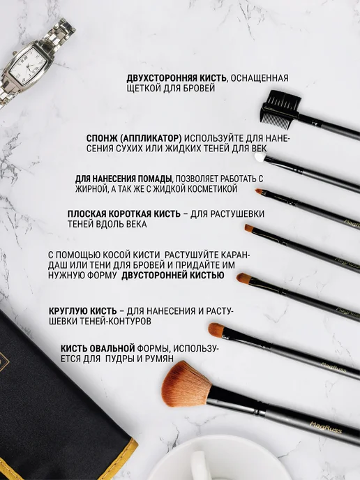 MagRuss Профессиональный набор кистей для макияжа, черный, фото 2