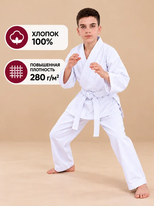 TENGO Кимоно для карате Стандарт ПЛЮС детское, взрослое, белый, фото 4