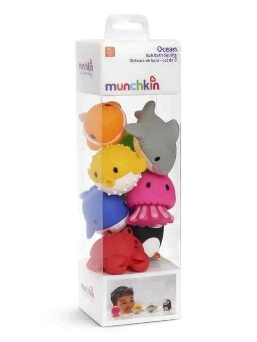 MUNCHKIN Игрушки-брызгалки для ванны "Морские животные", синий, фото 8