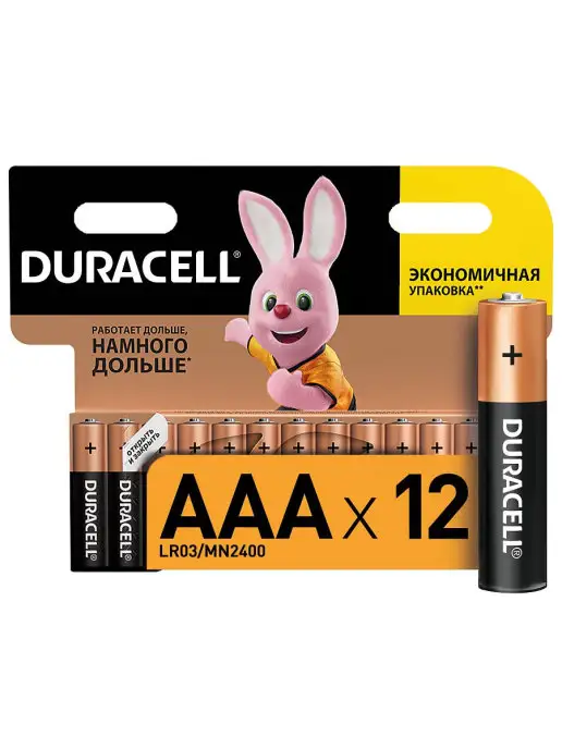 DURACELL Щелочная батарейка AAA LR03 12 шт