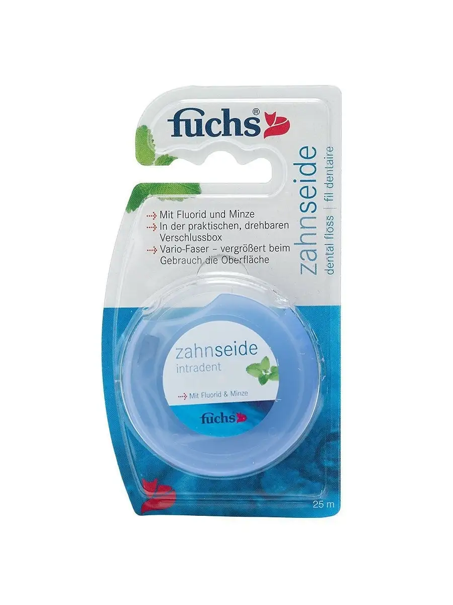 Зубная нить с фтором и мятой Vario-Floss 25 м
