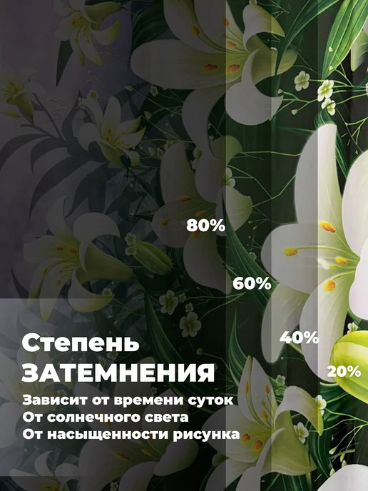 МарТекс Тюль в гостиную, в спальню Белые лилии 145х270 (2шт), 145x270, 2 шт, фото 3