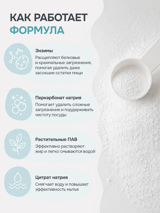 Freshbubble Порошок для посудомоечной машины эко Усиленная формула, 1 кг, 1 кг, фото 6