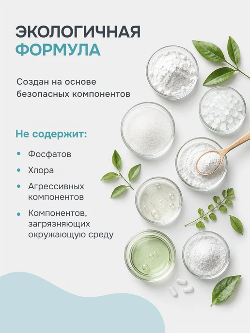 Freshbubble Порошок для посудомоечной машины эко Усиленная формула, 1 кг, 1 кг, фото 7
