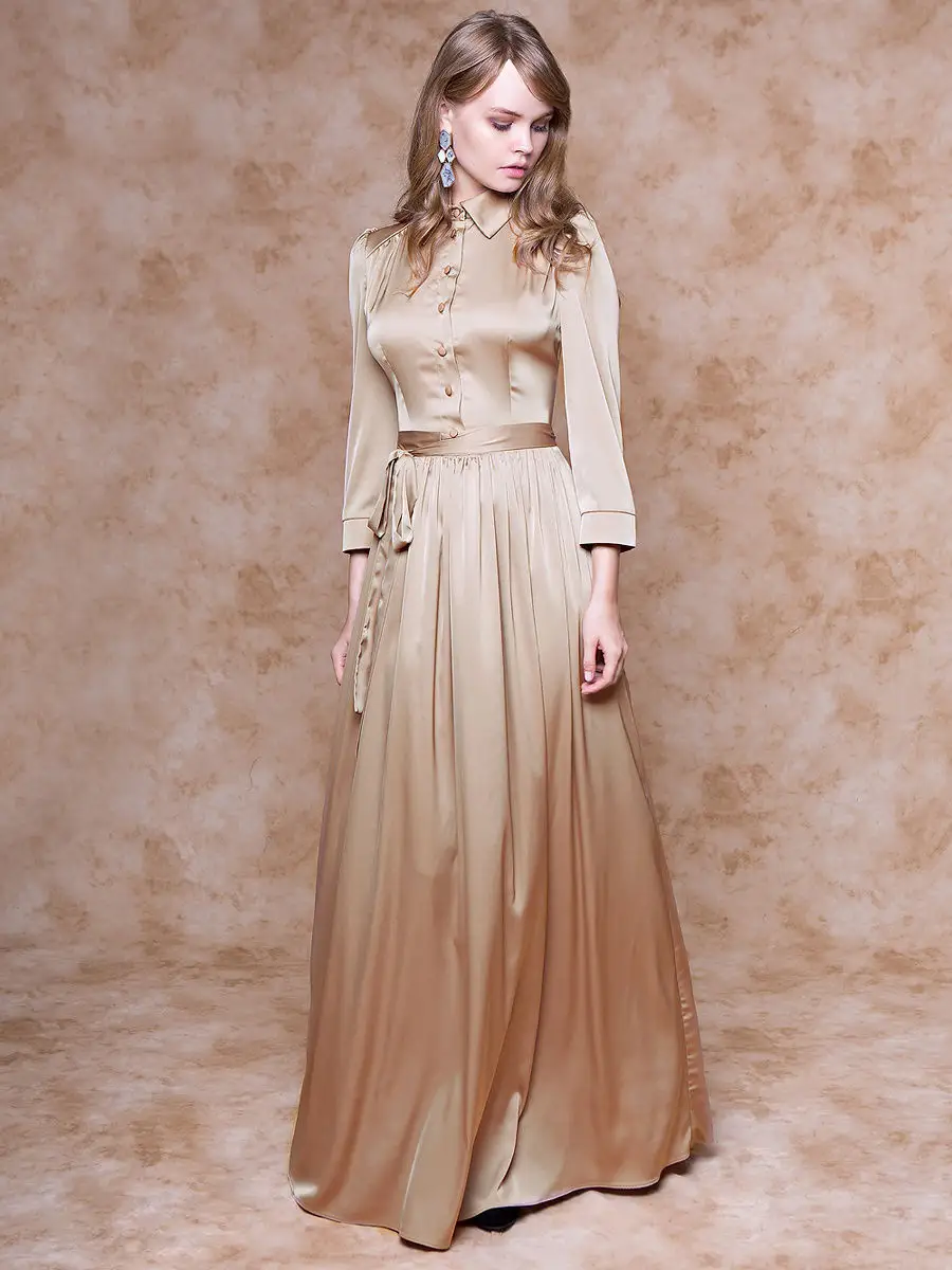 Длинное струящееся платье. Вечерние платья бежевого цвета. Длинные платья в пол с рукавами. Вечернее платье в пол. Длинные закрытые платья.