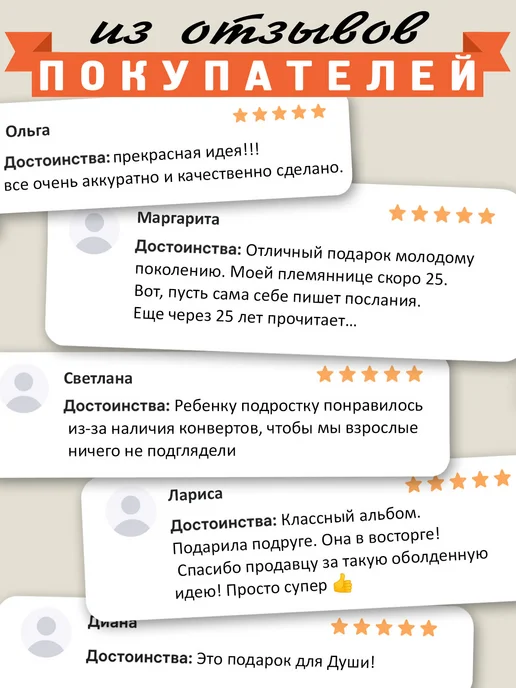 Бюро находок Альбом для воспоминаний "Письма к самому себе", синий, фото 7
