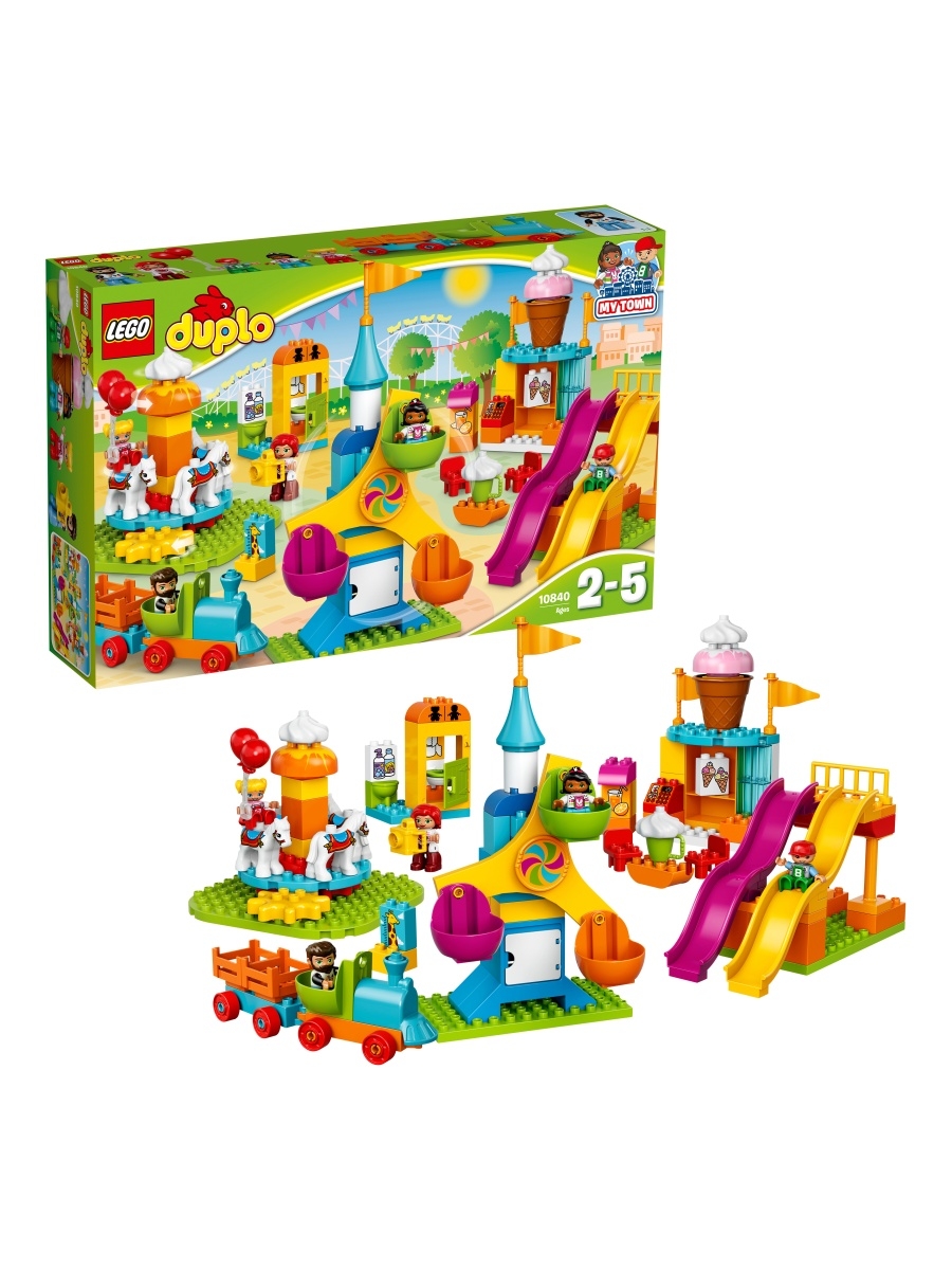 Конструктор LEGO DUPLO Town 10840 Большой парк аттракционов / карусель,  игрушка для детей LEGO 4354464 купить в интернет-магазине Wildberries