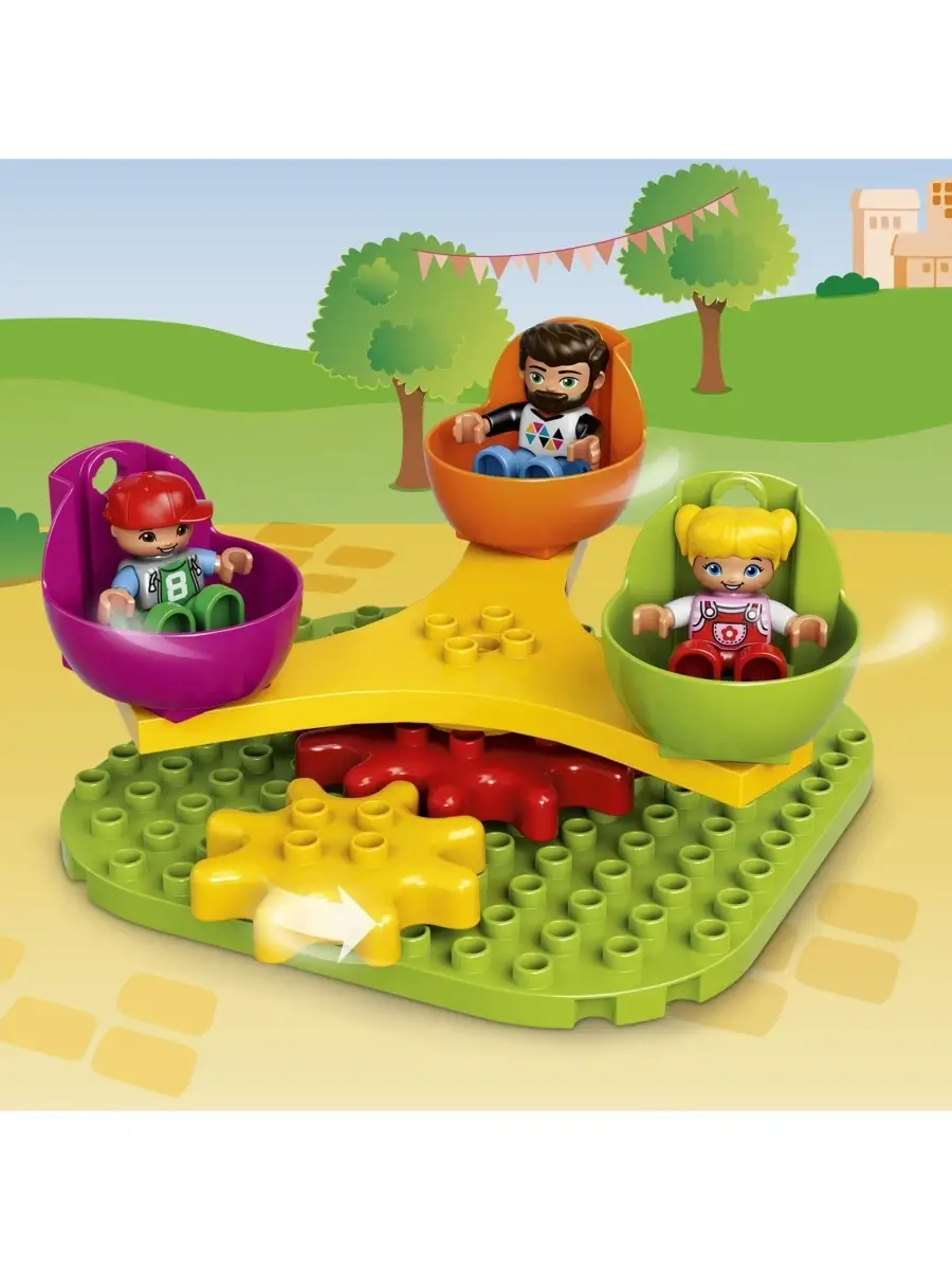 Конструктор LEGO DUPLO Town 10840 Большой парк аттракционов / карусель,  игрушка для детей LEGO 4354464 купить в интернет-магазине Wildberries