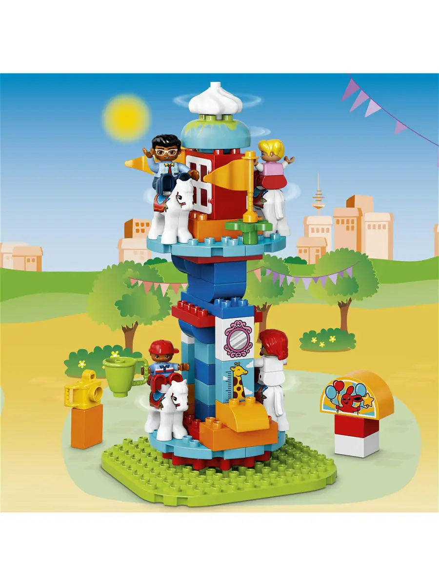 Конструктор LEGO DUPLO 10841 Семейный парк аттракционов LEGO 4354465 купить  в интернет-магазине Wildberries