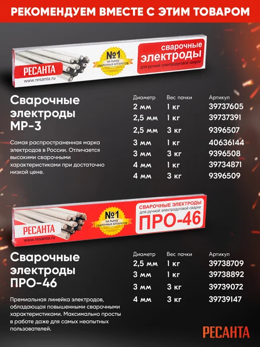 РЕСАНТА Сварочный аппарат инверторный САИ 190К, черный, фото 7