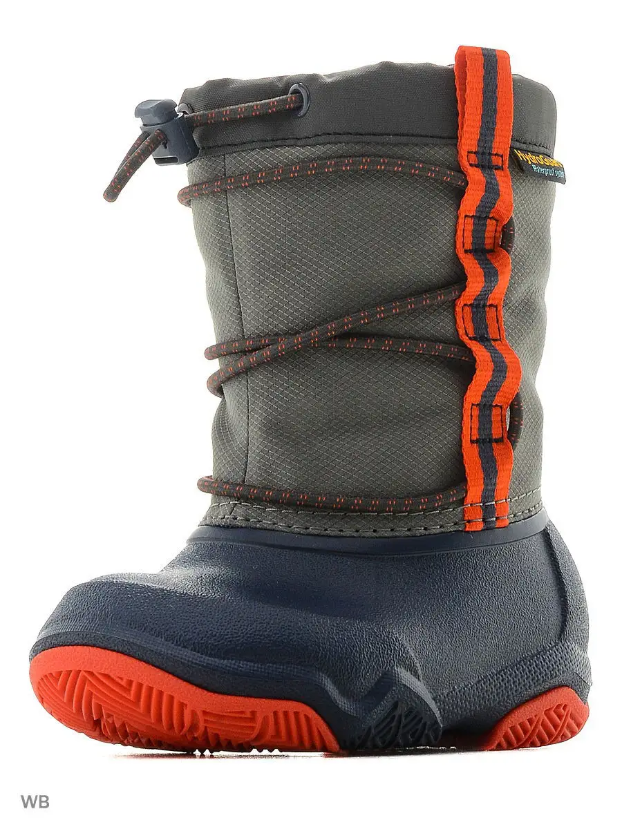 Сапоги детские утепленные Swiftwater Boot CROCS. Цвет серый, синий.