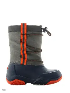 Сапоги детские утепленные Swiftwater Boot CROCS. Цвет серый, синий. Вид 3.