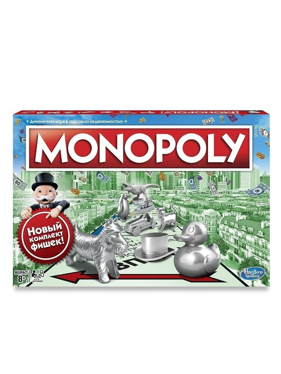 Игра настольная Монополия Классика MONOPOLY C1009 MONOPOLY 4584427 купить в  интернет-магазине Wildberries