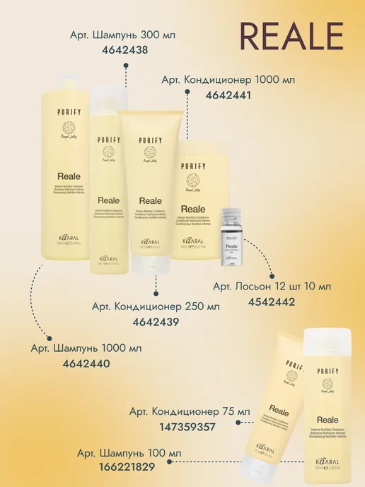 KaARAL Кондиционер для поврежденных волос Purify Reale, 1000мл, 250 мл, фото 6
