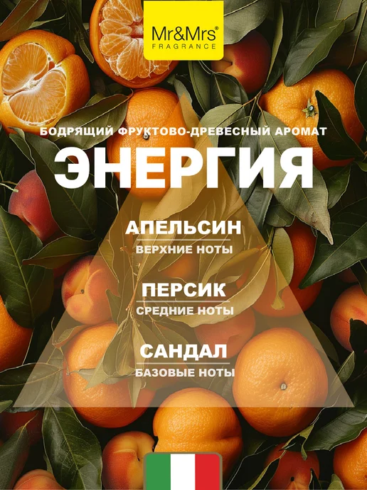 Mr&Mrs Fragrance Ароматизатор в машину Cesare Энергия Energy, оранжевый, фото 2