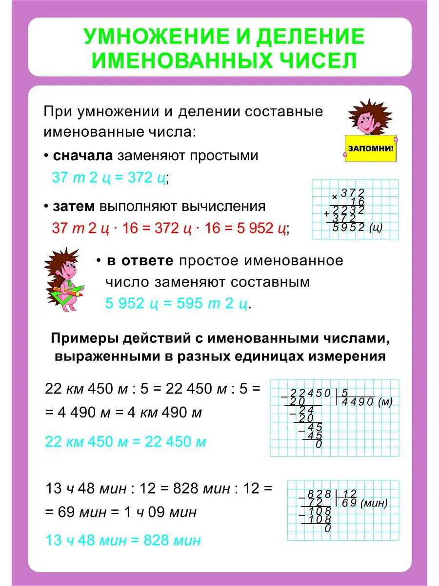 Математика. 1-4 классы. Именованные числа. Действия с именованными числами.  Издательство Учитель 4834374 купить в интернет-магазине Wildberries