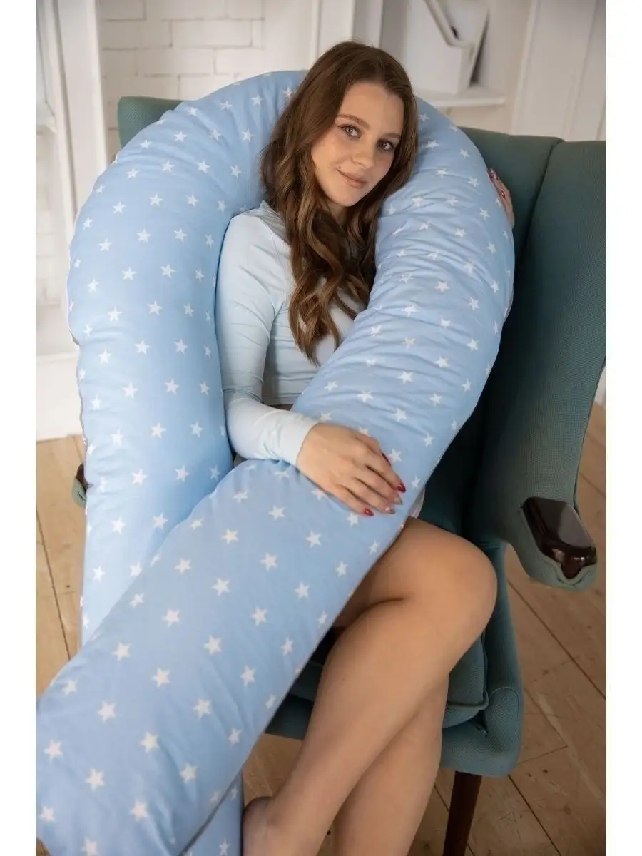 Подушка для беременных и кормящих U 340х35 Body Pillow 4874205 купить за 2  037 ₽ в интернет-магазине Wildberries