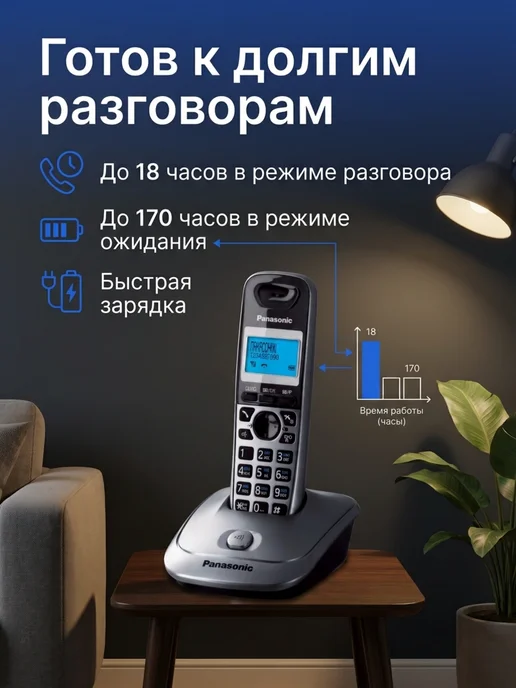 Panasonic Беспроводной телефон KX-TG2511RUM, вариант, фото 4