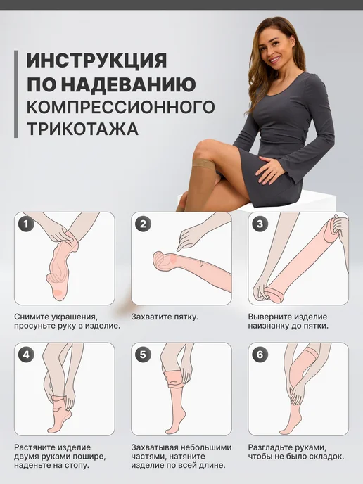ERGOFORMA Компрессионные чулки 2 класс для операции, для родов белые, белый, фото 8