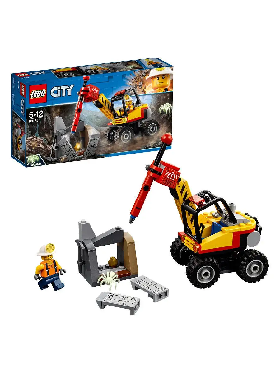 Конструктор LEGO City Mining 60185 Трактор для горных работ LEGO 4930176  купить в интернет-магазине Wildberries