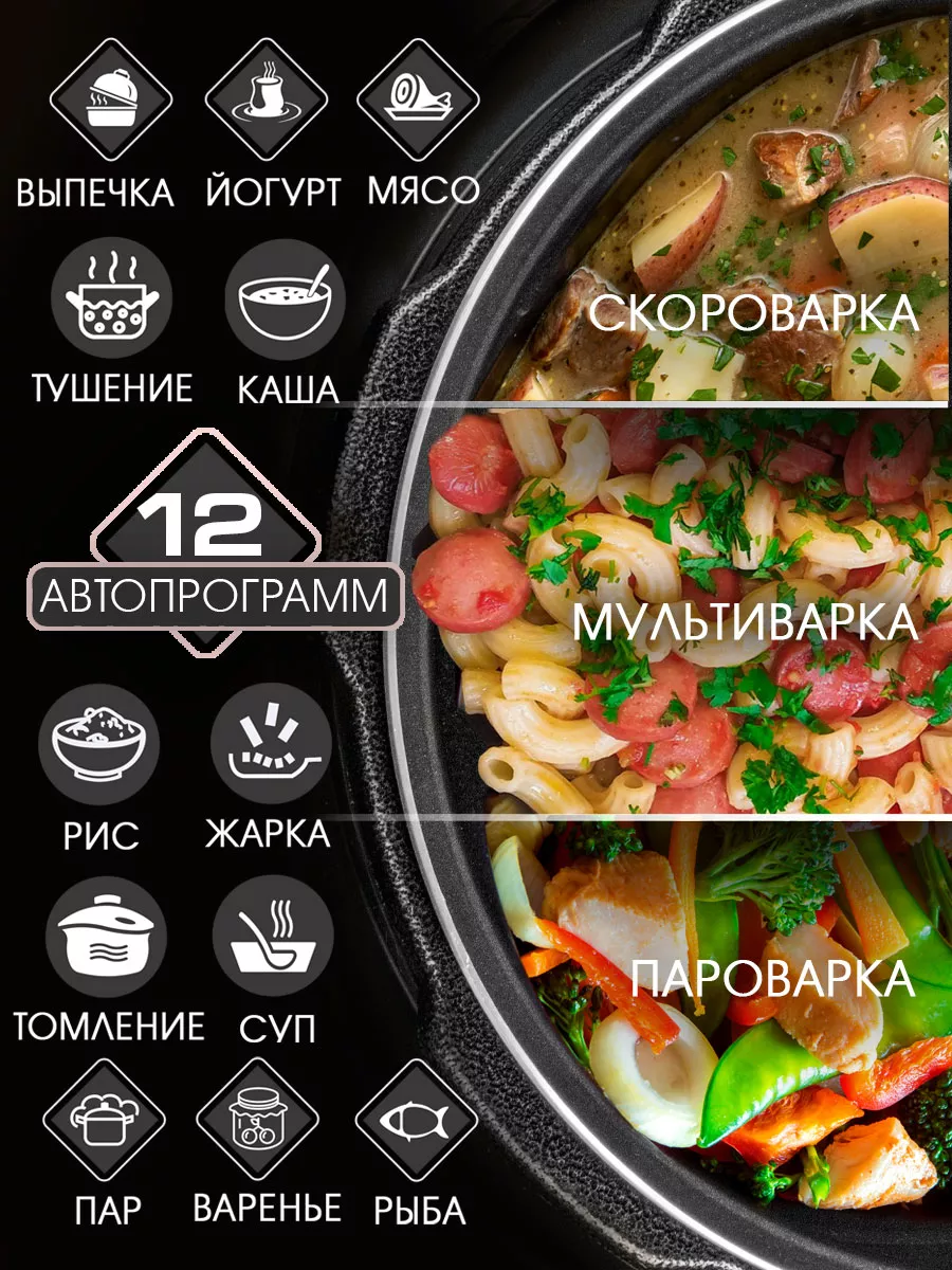 Мультиварка-скороварка антипригарная 6 л 12 программ Vita-98 Endever  4931203 купить за 6 214 ₽ в интернет-магазине Wildberries