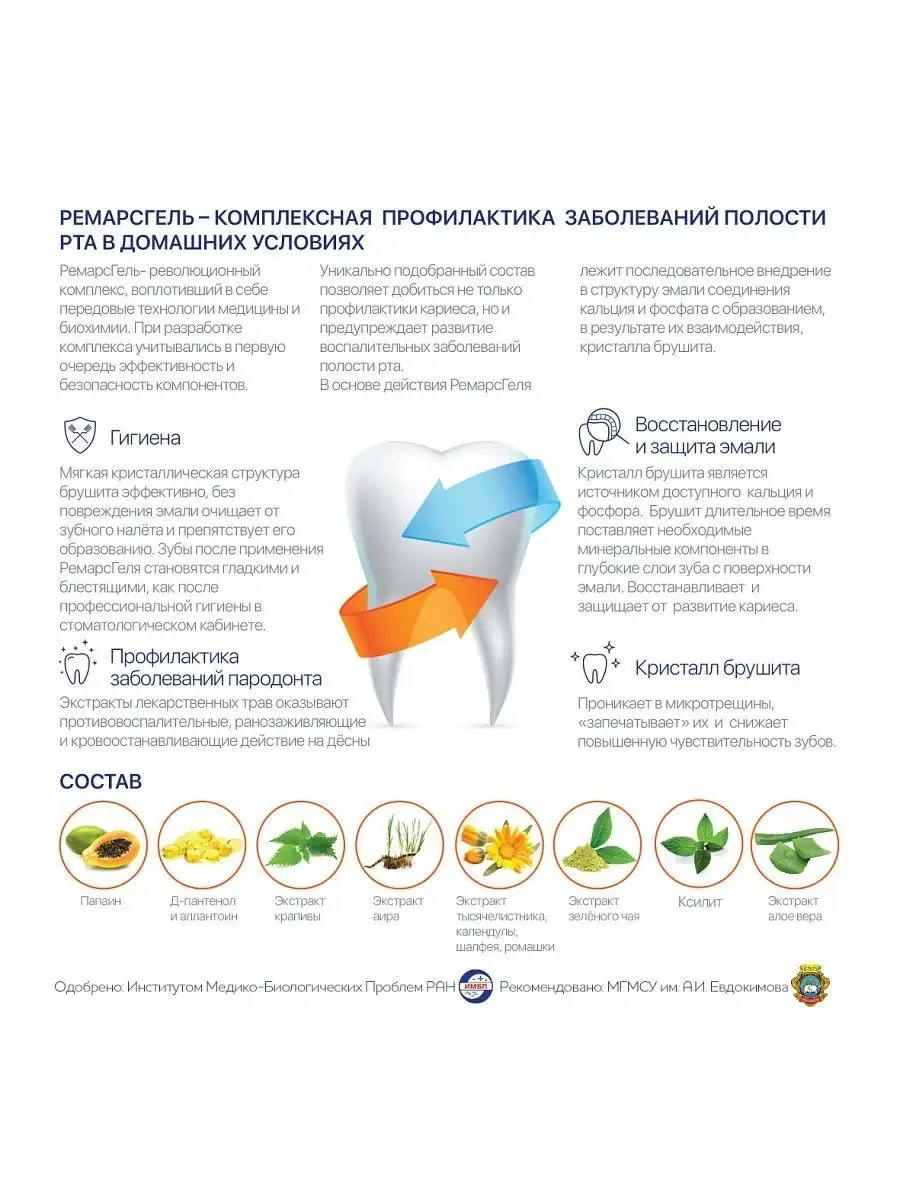 Реминерализующий комплекс Ремарсгель Remars 5006945 купить в  интернет-магазине Wildberries