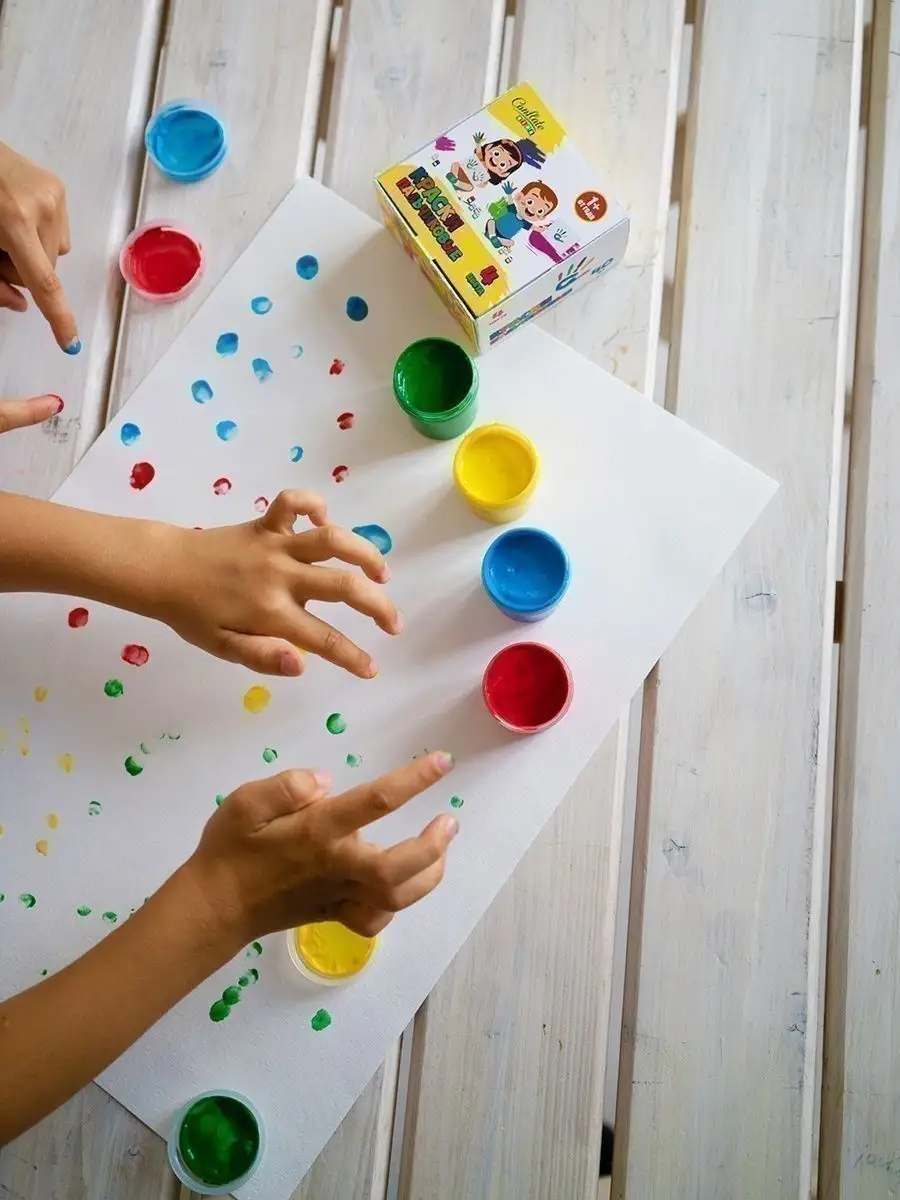 Краски пальчиковые «Мазилка» для детей от 3-х лет, набор 3 цвета, 150 мл.