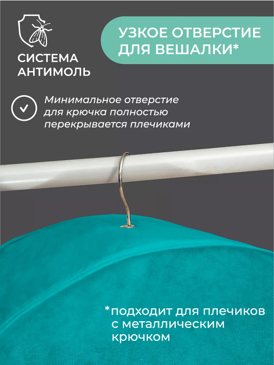 Чехол для хранения шубы и пальто длинный на молнии Всё на местах 5010153  купить за 1 083 ₽ в интернет-магазине Wildberries