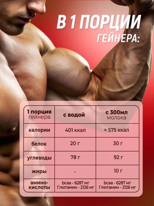 aTech nutrition Гейнер Start Mass, клубника, 1 кг, 1 кг, фото 3