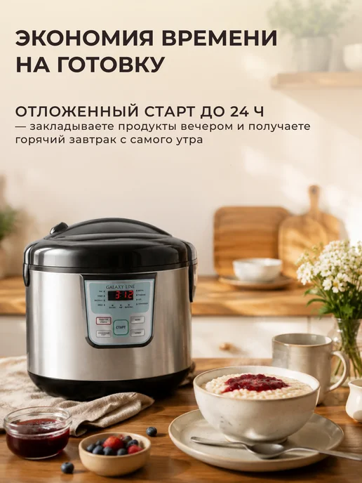 GALAXY LINE Мультиварка GL2642, черный, фото 6