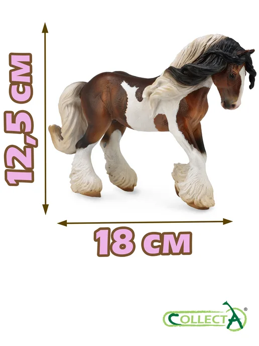 Collecta Фигурка лошади Тинкер жеребец пегий, оранжевый, фото 2