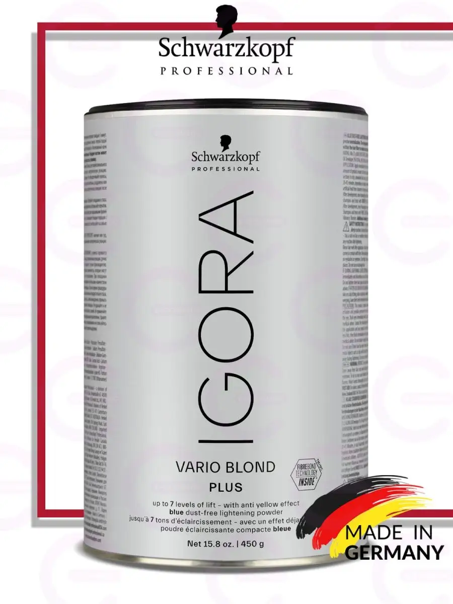 Голубой осветляющий порошок IGORA VARIO BLOND PLUS, 450 г Schwarzkopf  Professional 5214060 купить в интернет-магазине Wildberries