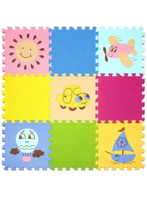 Funkids Детский коврик-пазл "Окружающий Мир", желтый