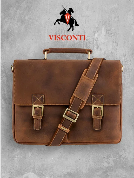 Visconti Real Leather Кожаный портфель 18716, оранжевый