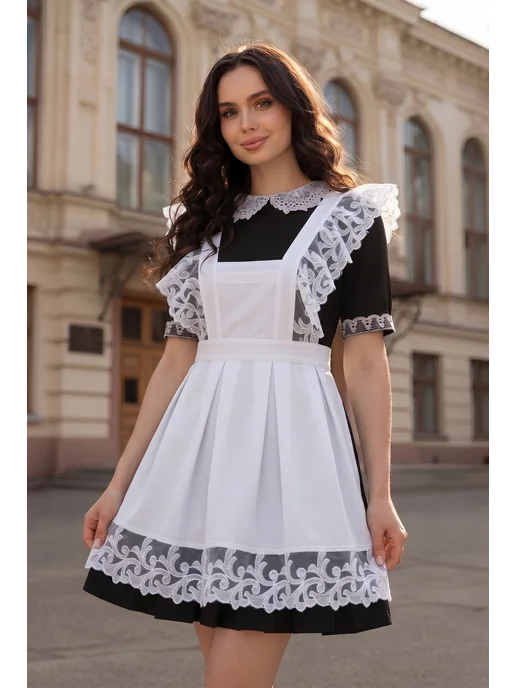 ПКФ Успех Школьный фартук на последний звонок 1 сентября, белый, фото 2