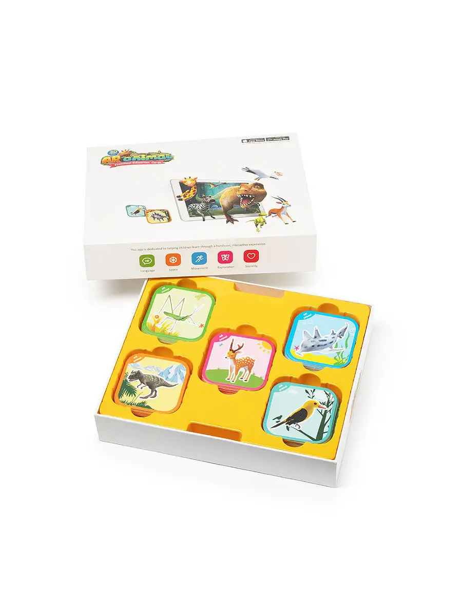 Живые картинки, обучающая 3D игра, AR animals Preschool Education Cards  FindusToys 5397972 купить в интернет-магазине Wildberries