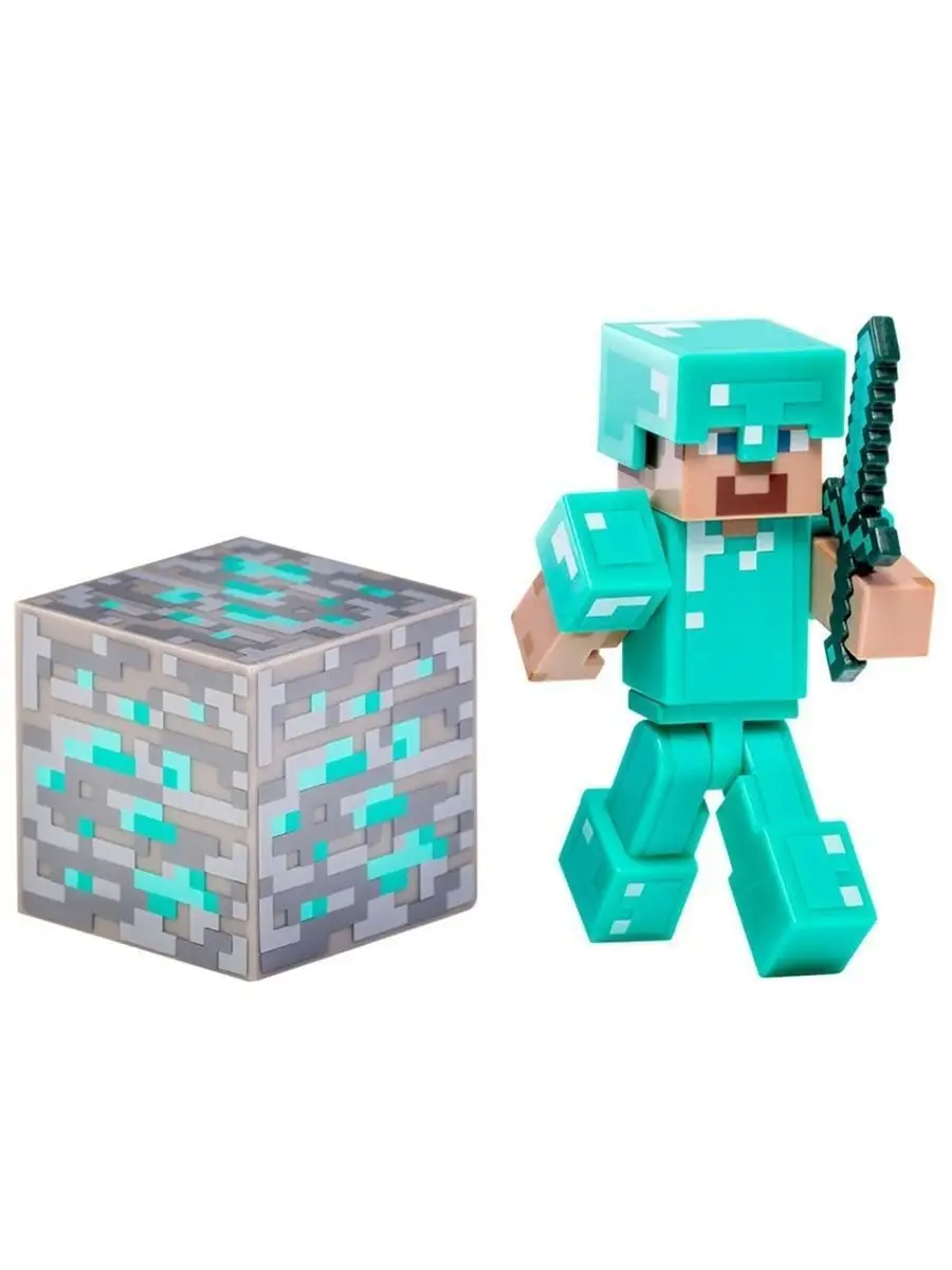 Фигурка игрушка Minecraft Майнкрафт Стив в алмазной броне Minecraft 5401901  купить за 462 ₽ в интернет-магазине Wildberries