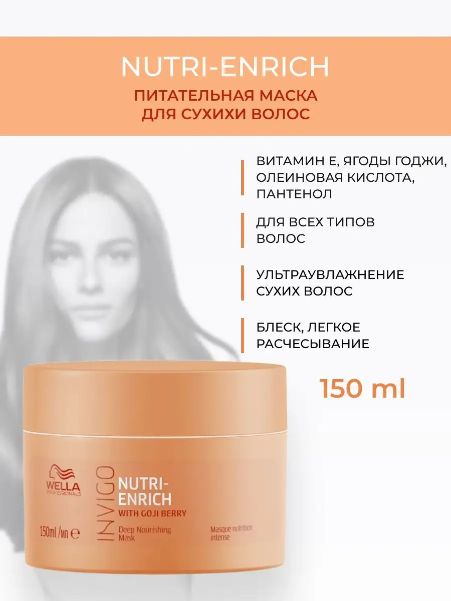 Маска Nutri-Enrich для сухих волос питательная,150 мл Wella Professionals  5463739 купить в интернет-магазине Wildberries