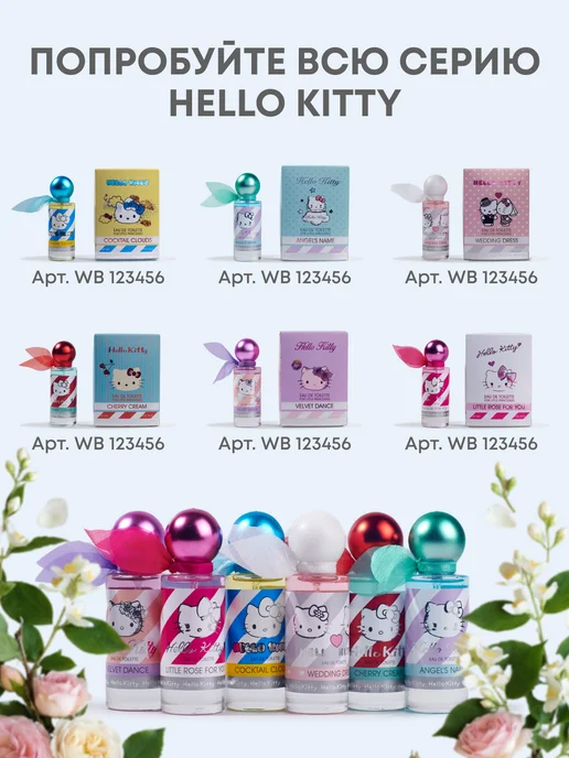 Hello Kitty Туалетная вода "CHERRY CREAM" 30 мл духи для девочки, 30 мл, фото 7