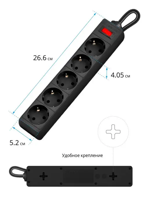 DEFENDER Сетевой фильтр 1.8 м 5 розеток с заземлением, 1,8 м, фото 5